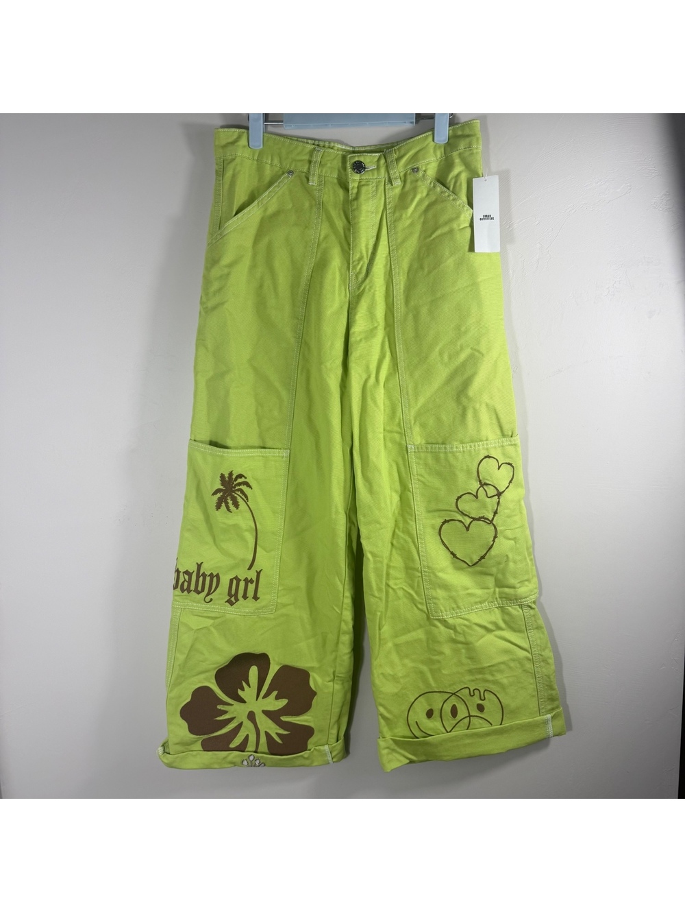 BDG Urban Outfitters Baby Girl Lime Green Cargo Pants Y2K Inspired | 6